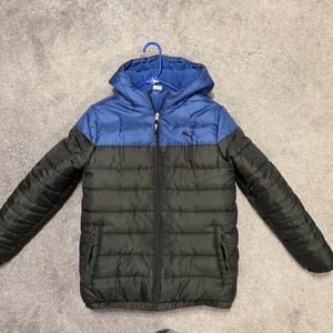 Blue Puma Hooded Coat. Boys L (14-16)